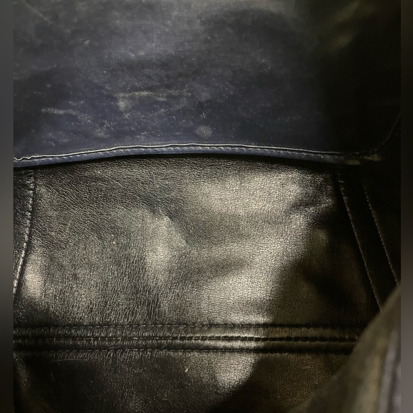 Christian Dior Vintage Trotter mini Boston Bag Navy Ivory Handbag Well Loved - Picture 12 of 15